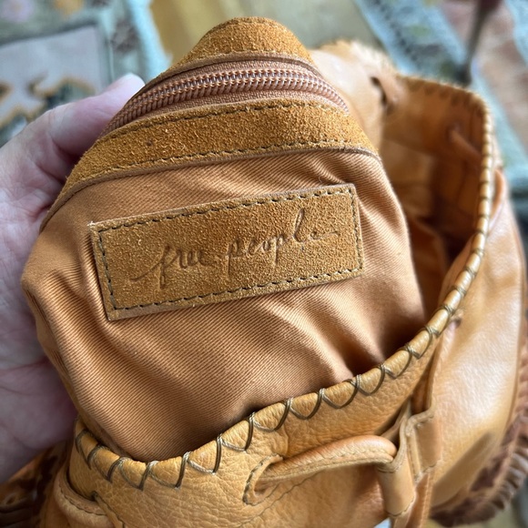 Free People Orange Fringe Tote/Hobo bag - Picture 4 of 14